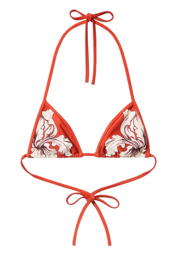 La DoubleJ bikinitop med blomstertryk - Orange
