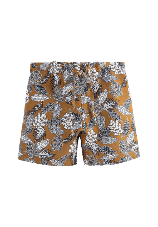 La Redoute - Mönstrade shorts i linneblandning - Brun