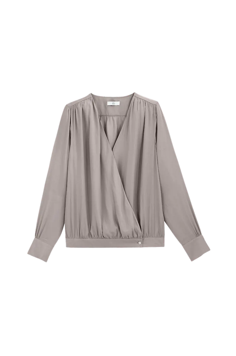 La Redoute - Omlottblus med lång ärm - Brun