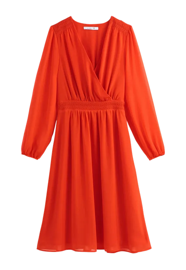 La Redoute - Omlottklänning med resår i midjan - Orange