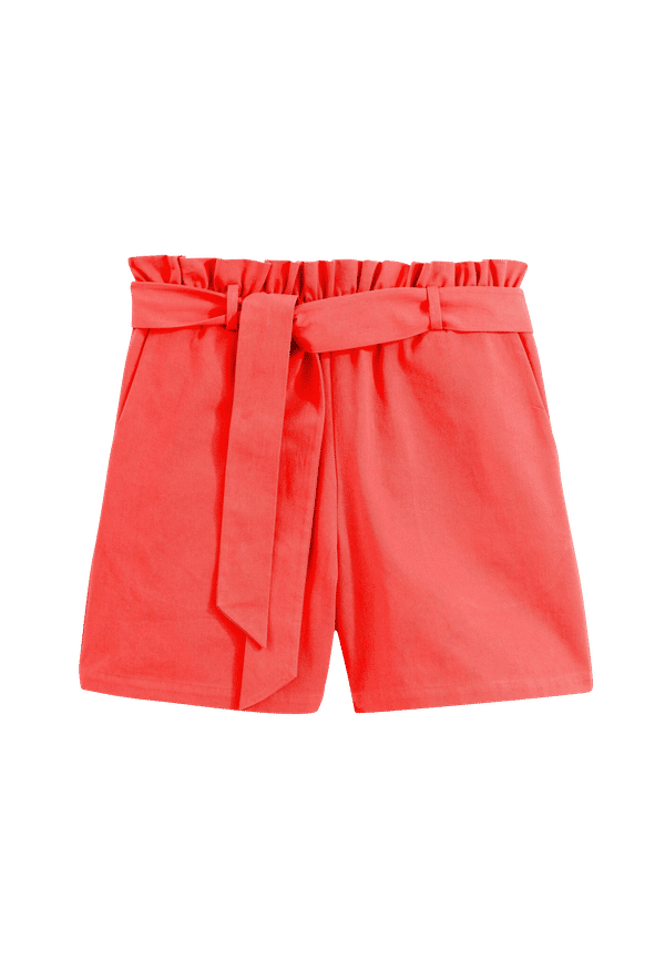 La Redoute - Shorts i ren bomull, med knytskärp - Röd