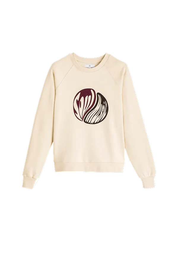 La Redoute - Sweatshirt med rund halsringning och tryck fram - Vit
