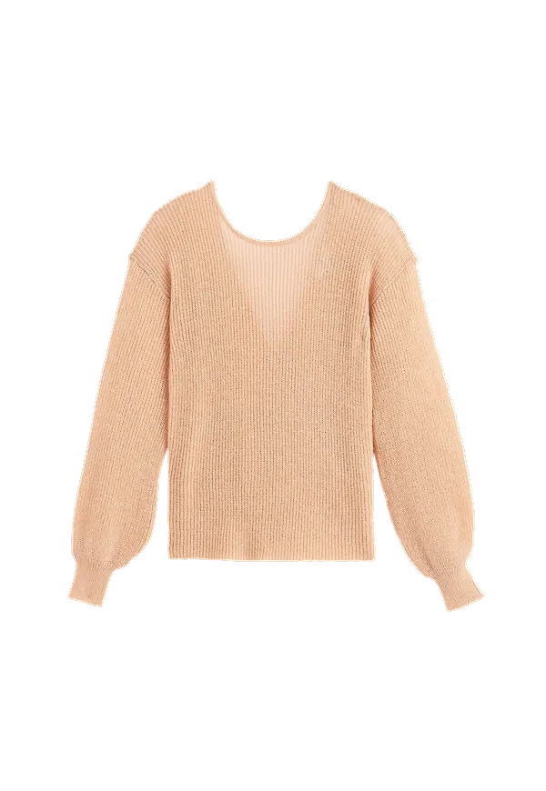 La Redoute - Tröja med rund halsringning och V-ringning bak - Rosa