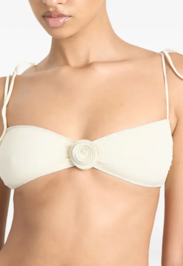 La Reveche bandeau-bikiniöverdel med rosdetalj - Neutral