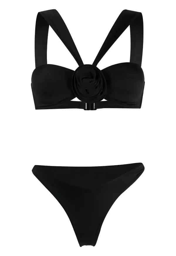 La Reveche bikini med blomdetalj - Svart