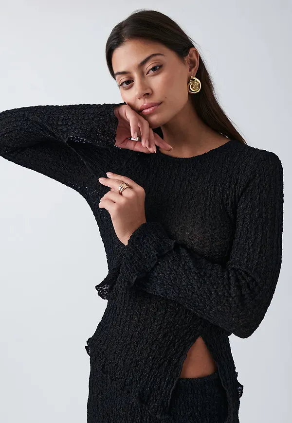 Lace asymmetric top