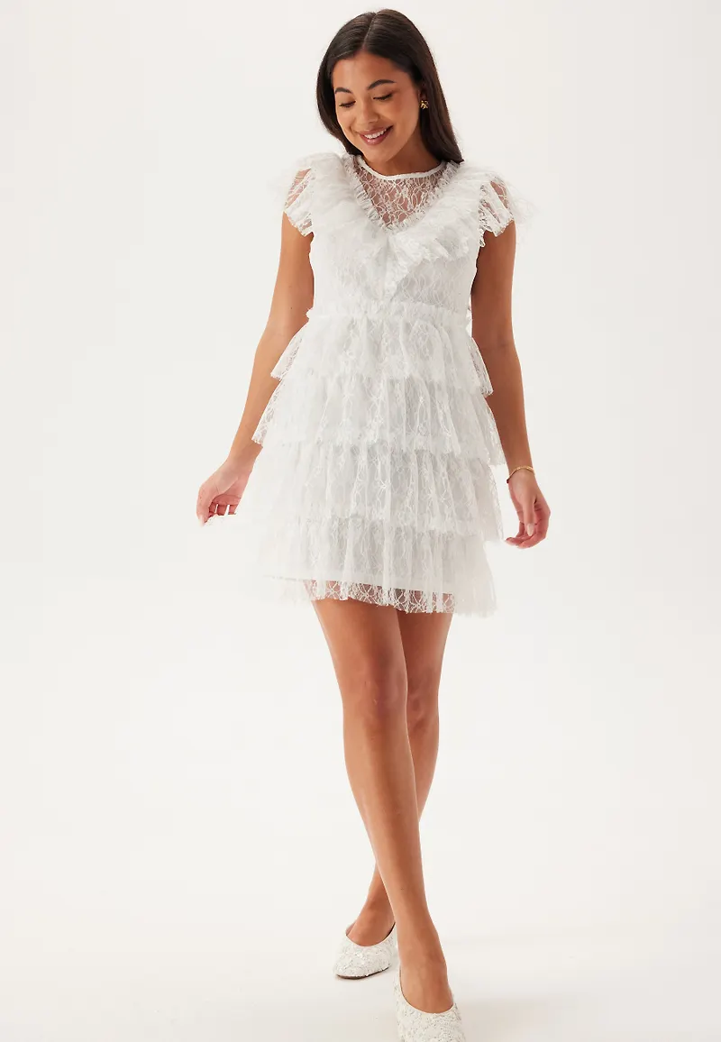 Lace Frill Short Dress