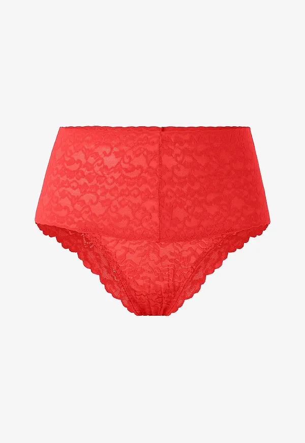 Lace Laboratory - Spetstrosor High Waist Brazilian - Röd
