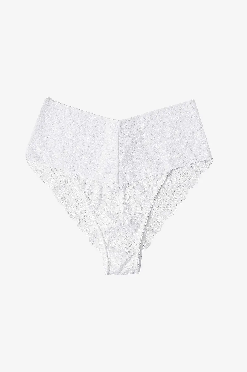 Lace Laboratory - Spetstrosor High Waist Brazilian - Vit