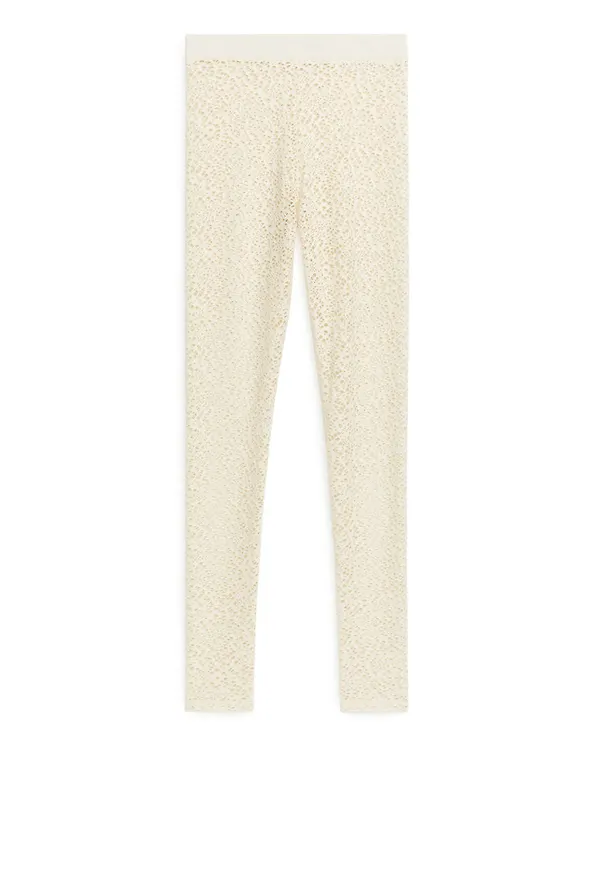 Lace Leggings - Beige