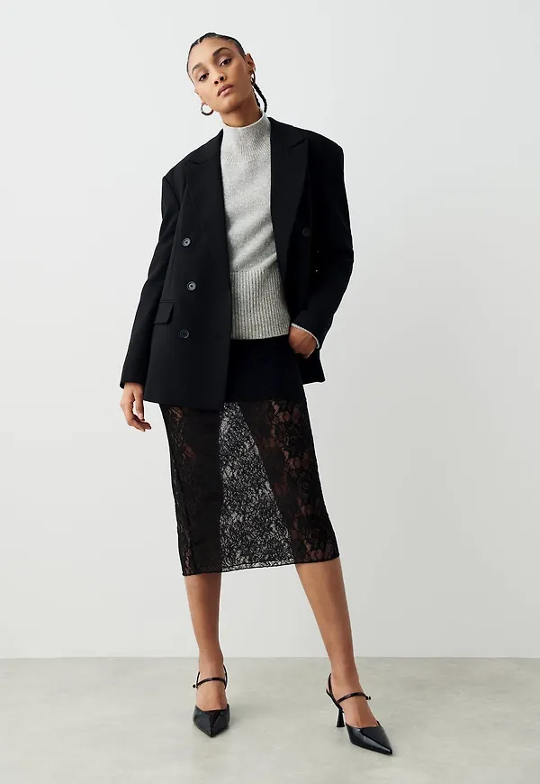 Lace midi skirt