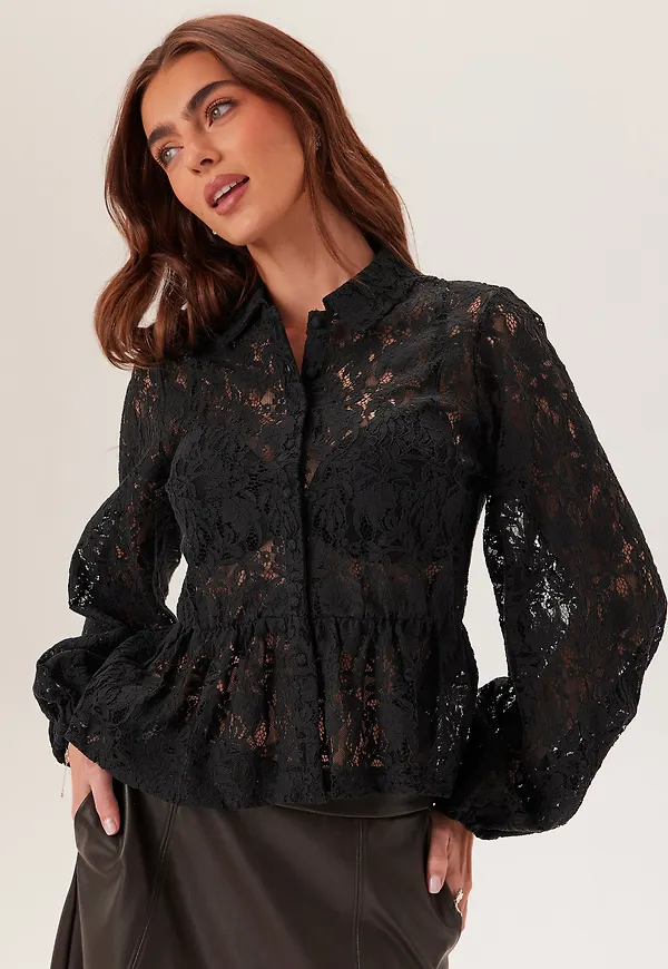 Lace Peplum Blouse