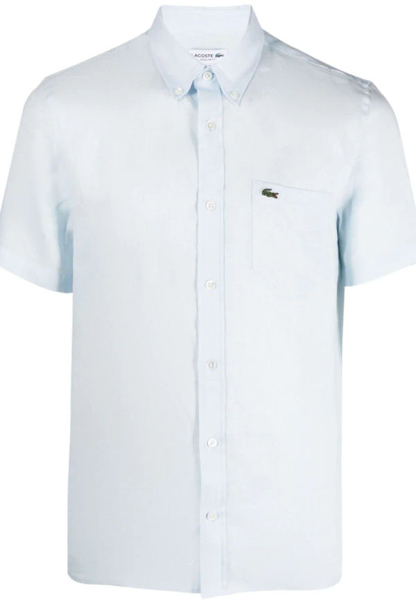 Lacoste kortärmad skjorta med broderad logotyp - Blå