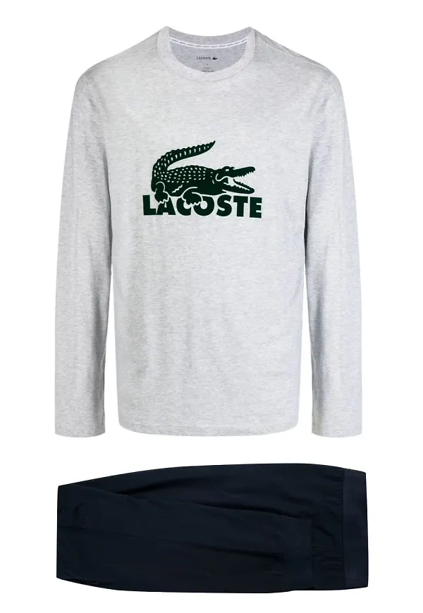 Lacoste logo-print pyjama set - Grå