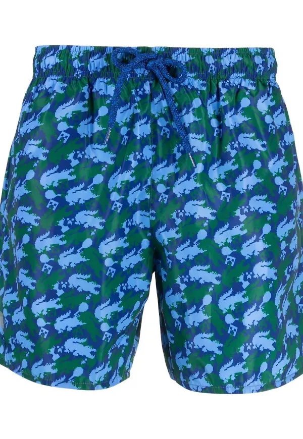 Lacoste Minecraft badbyxor med grafiskt tryck - Blå
