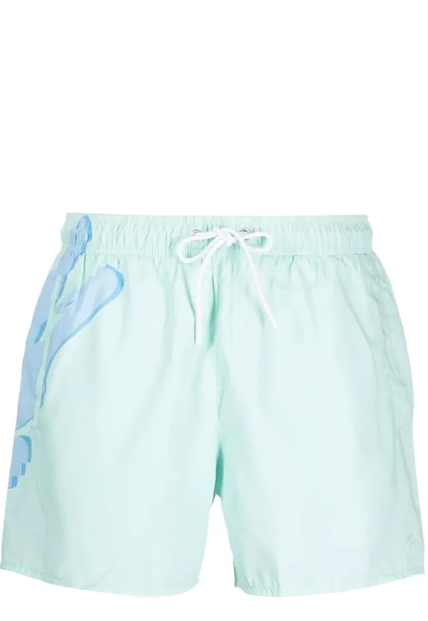 Lacoste mjukisshorts med grafiskt tryck - Grön