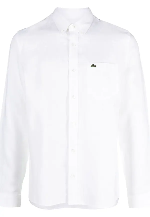 Lacoste skjorta med broderad logotyp - Vit