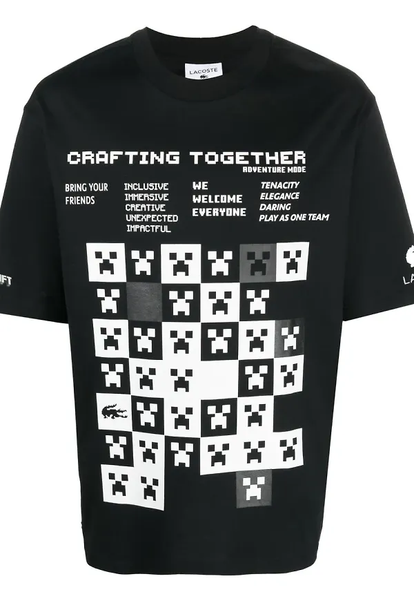 Lacoste t-shirt med grafiskt tryck - Svart