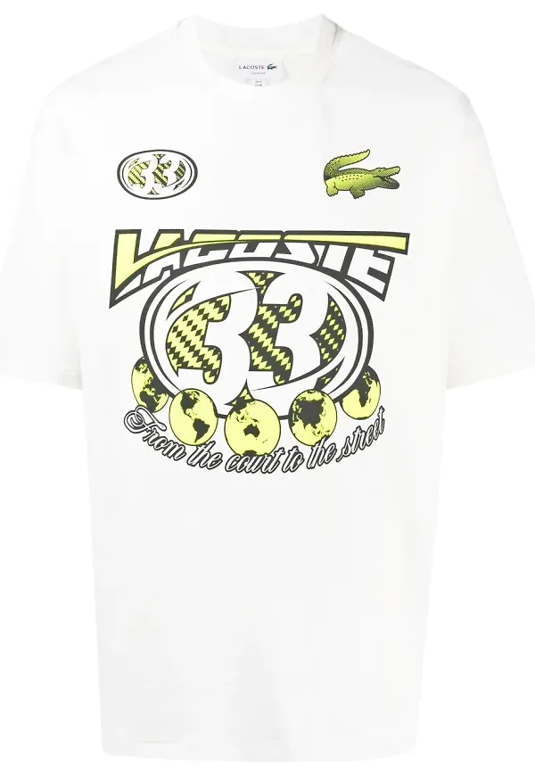 Lacoste t-shirt med grafiskt tryck - Vit