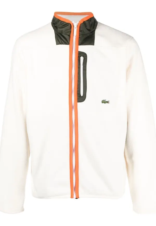 Lacoste tröja med dragkedja - Vit