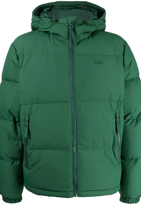 Lacoste vadderad jacka med dragkedja - Grön