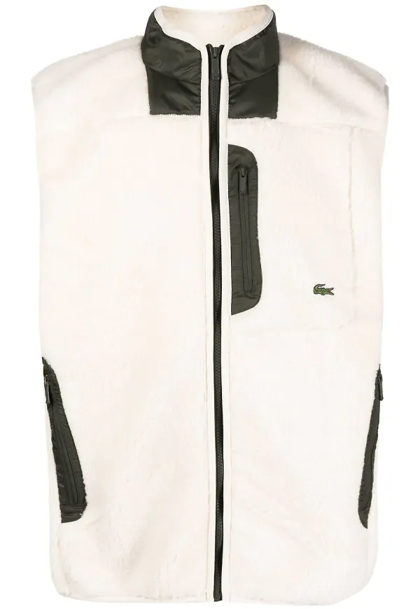 Lacoste väst med kontrastpanel - Neutral