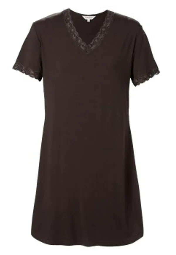 Lady Avenue Bamboo Nightdress SS Mörkbrun Bambu Medium Dam