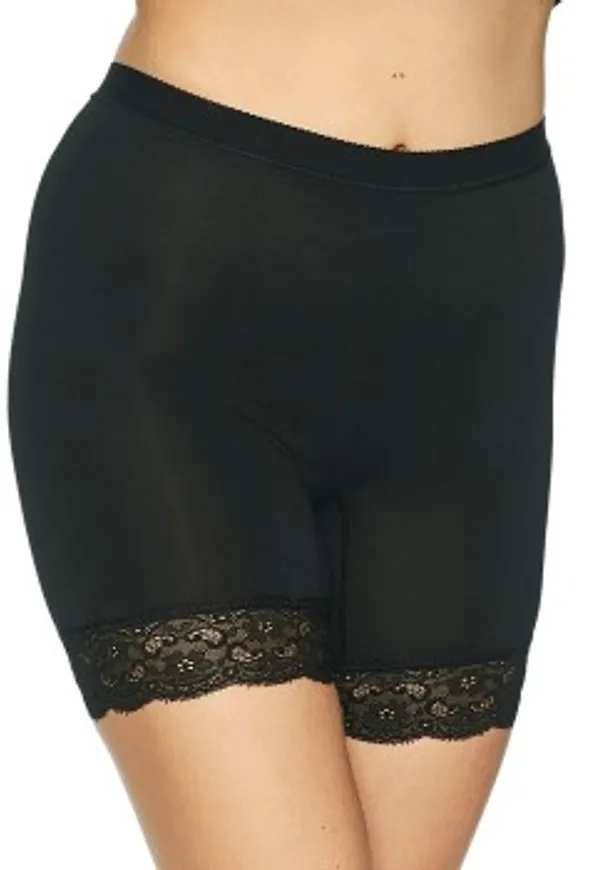 Lady Avenue Bamboo Short Leggings With Lace Svart Bambu Small Dam