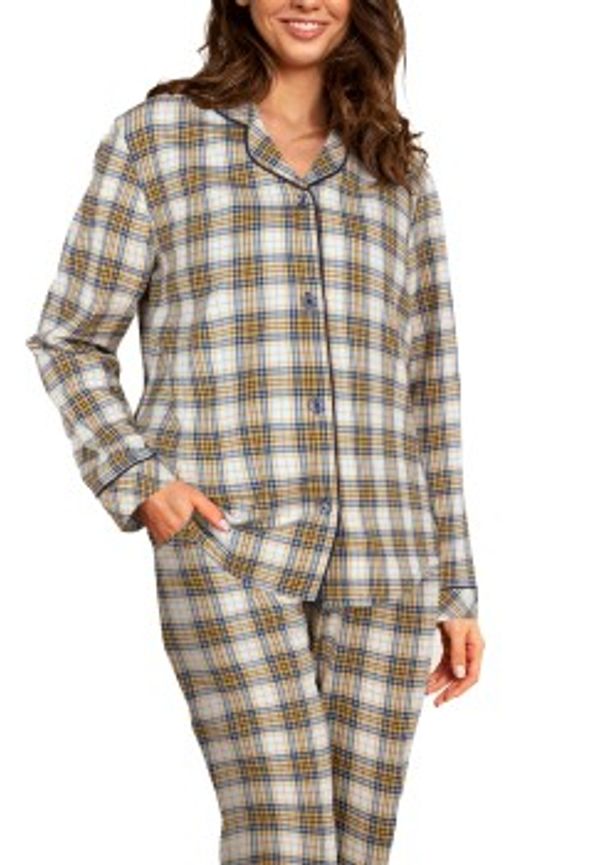 Lady Avenue Cotton Flannel Pyjamas Blå/Gul bomull X-Large Dam