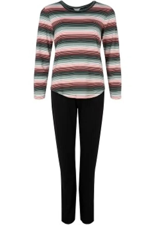 Lady Avenue Long Sleeve Bamboo Pyjamas Svart randig XX-Large Dam