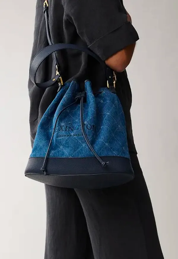 Lafayette Signature Print Denim Bucket Bag