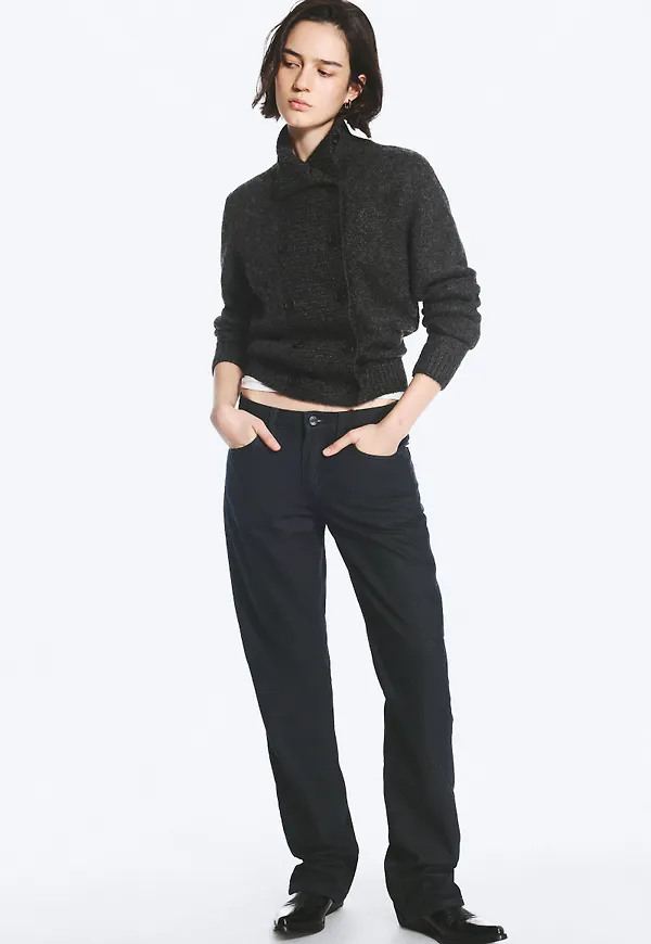 Laika Coated Mid Rise Straight Jeans