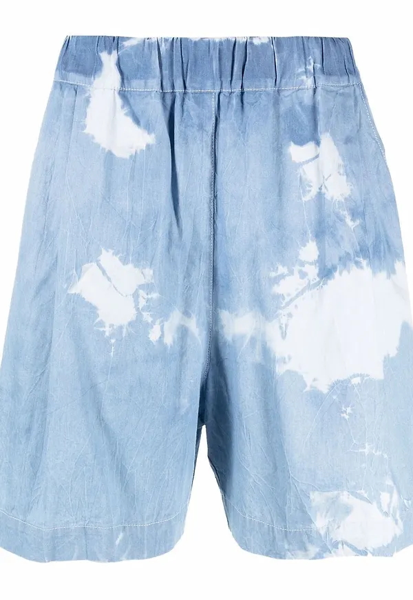 Laneus batikfärgade elastiska shorts - Blå