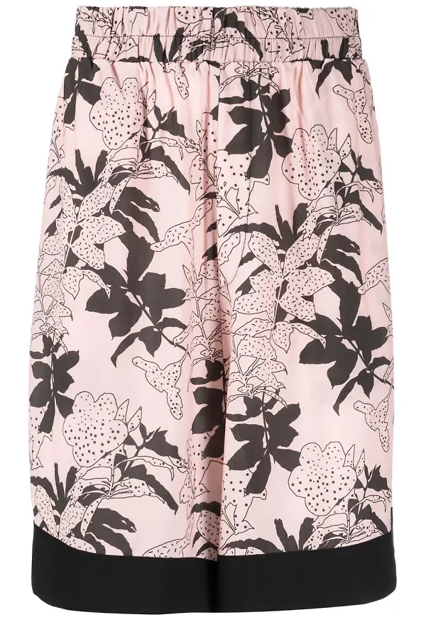 Laneus blommiga pull on-shorts - Rosa
