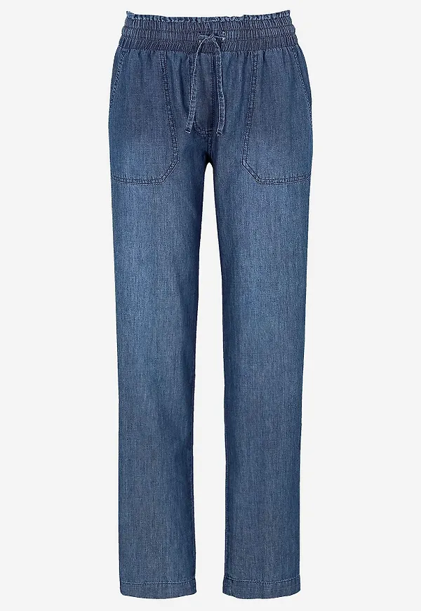 Lång byxa i mjuktvättad denim