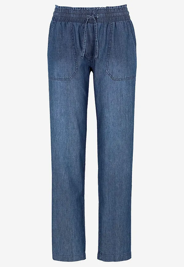 Lång byxa i mjuktvättad denim