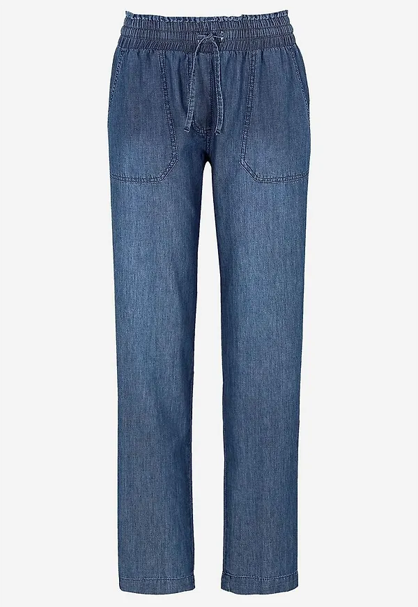 Lång byxa i mjuktvättad denim