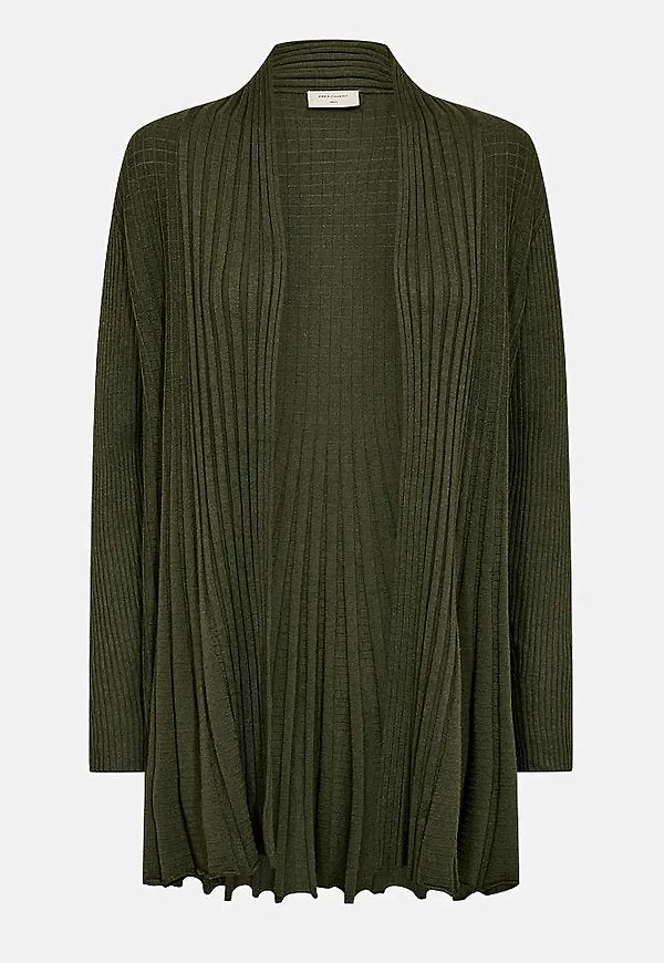 Lång, ribbad cardigan