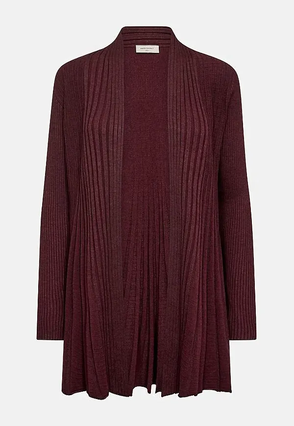 Lång, ribbad cardigan