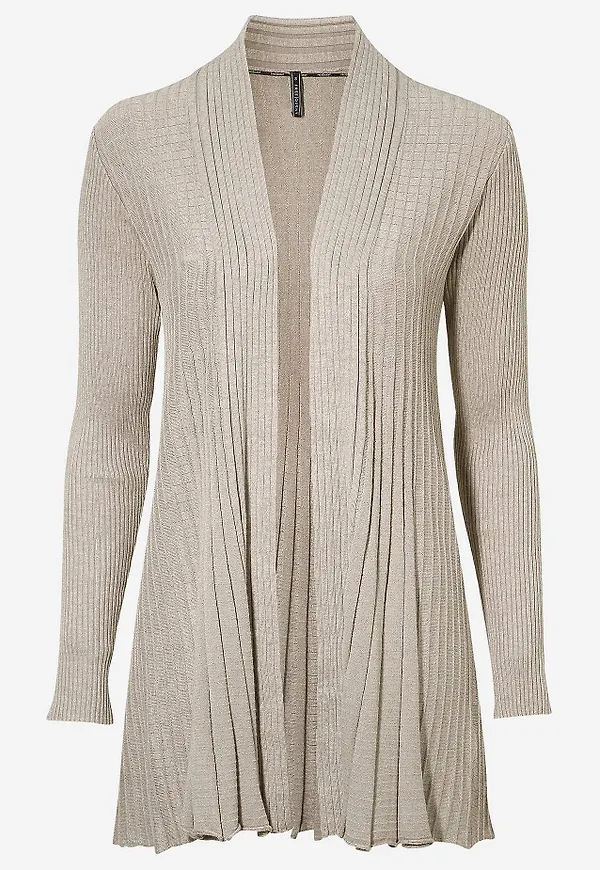 Lång, ribbad cardigan