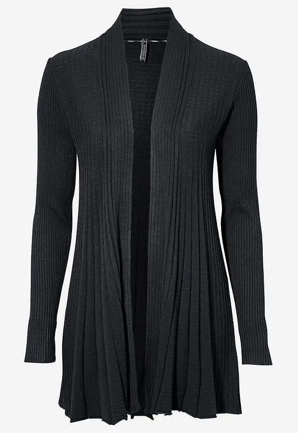 Lång, ribbad cardigan