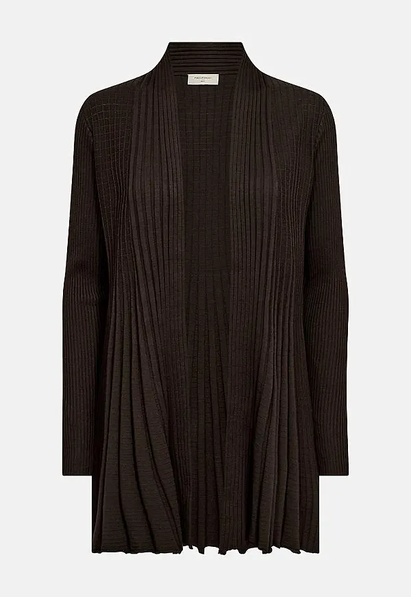 Lång, ribbad cardigan