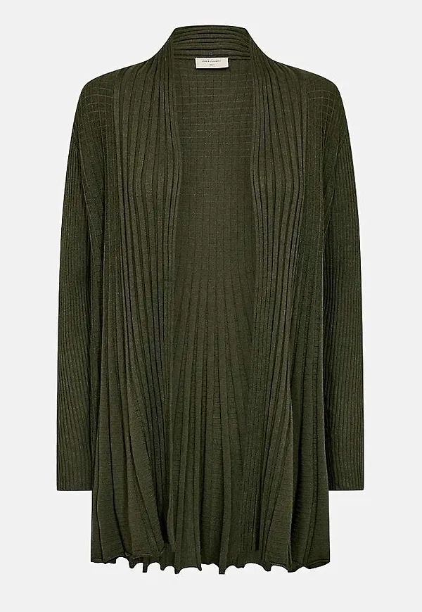Lång, ribbad cardigan