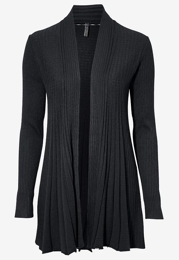 Lång, ribbad cardigan