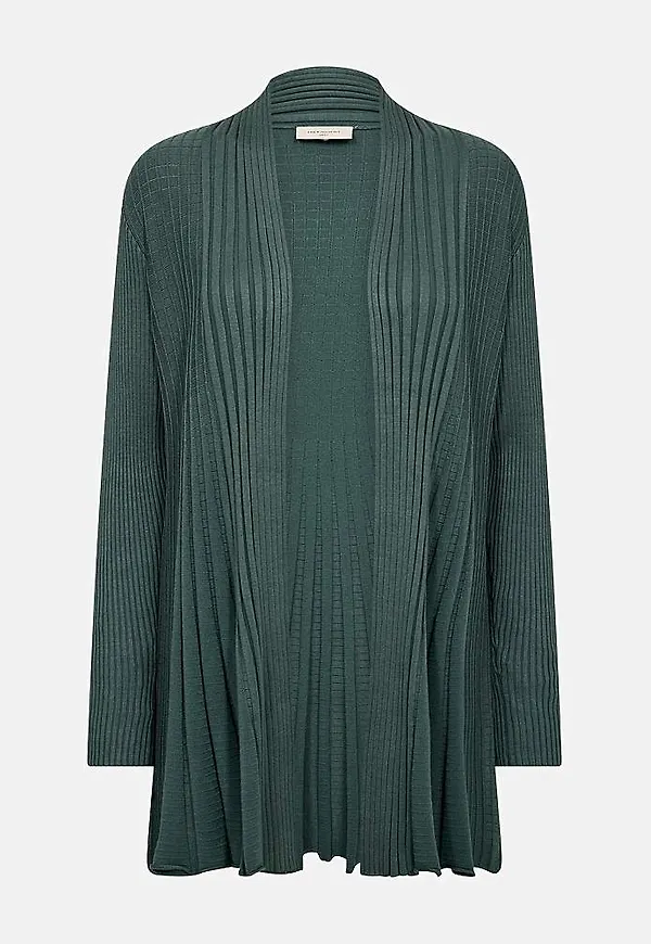 Lång, ribbad cardigan