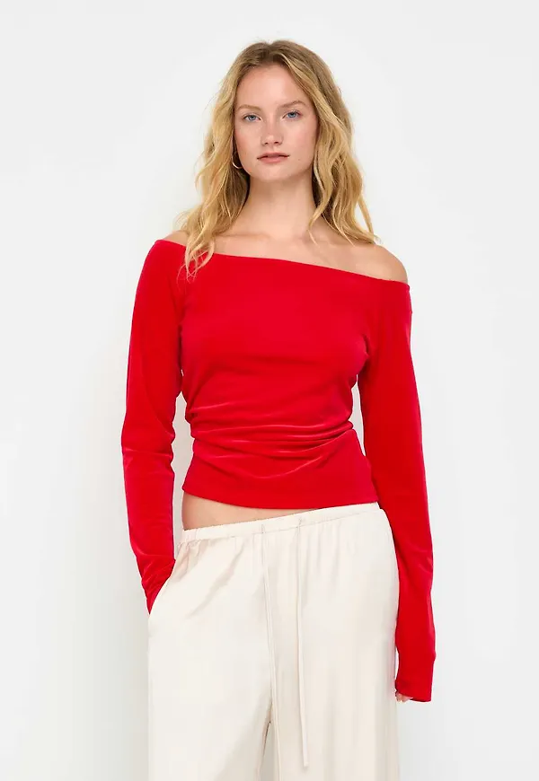 Långärmad topp i velour