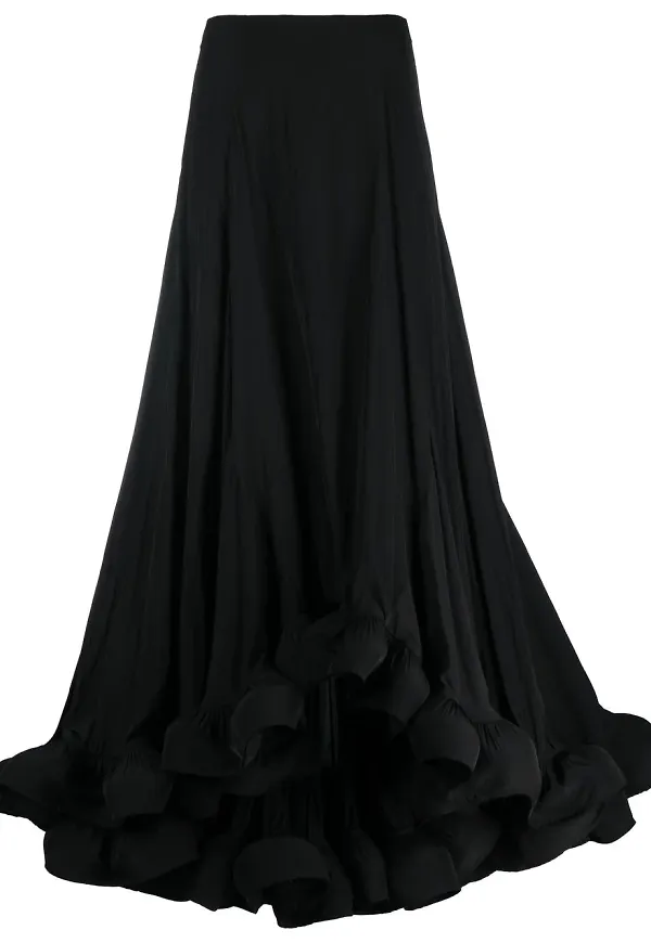 Lanvin asymmetrisk maxikjol - Svart