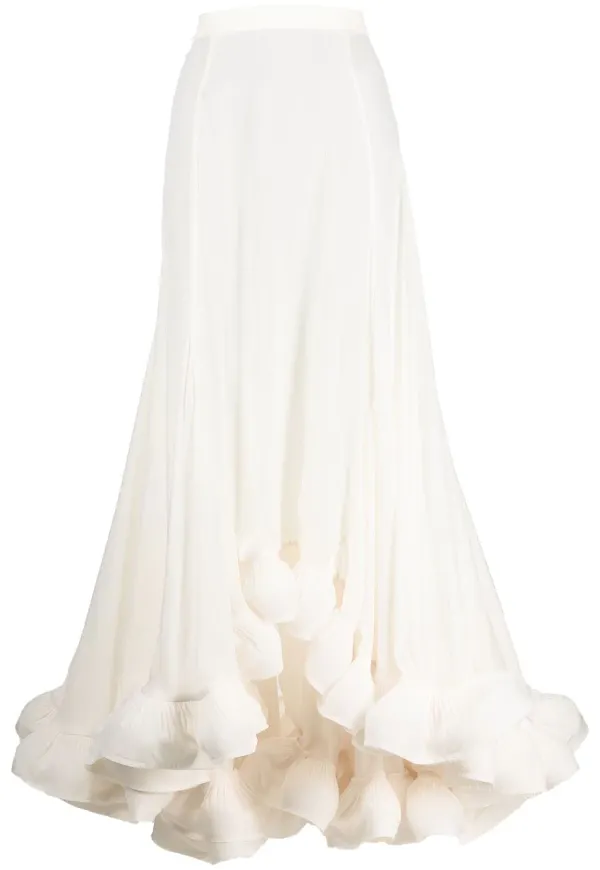 Lanvin asymmetrisk maxikjol - Vit