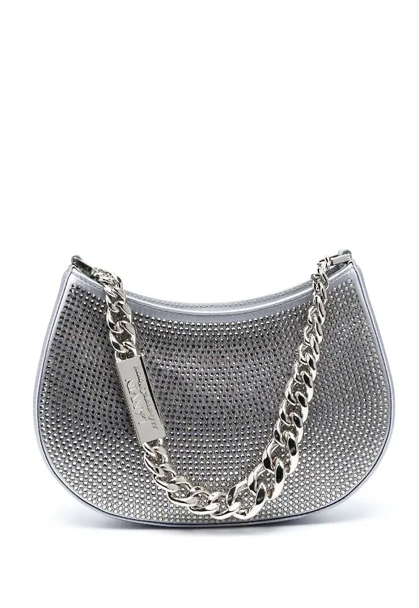 Lanvin axelväska med strass - Silverfärgad