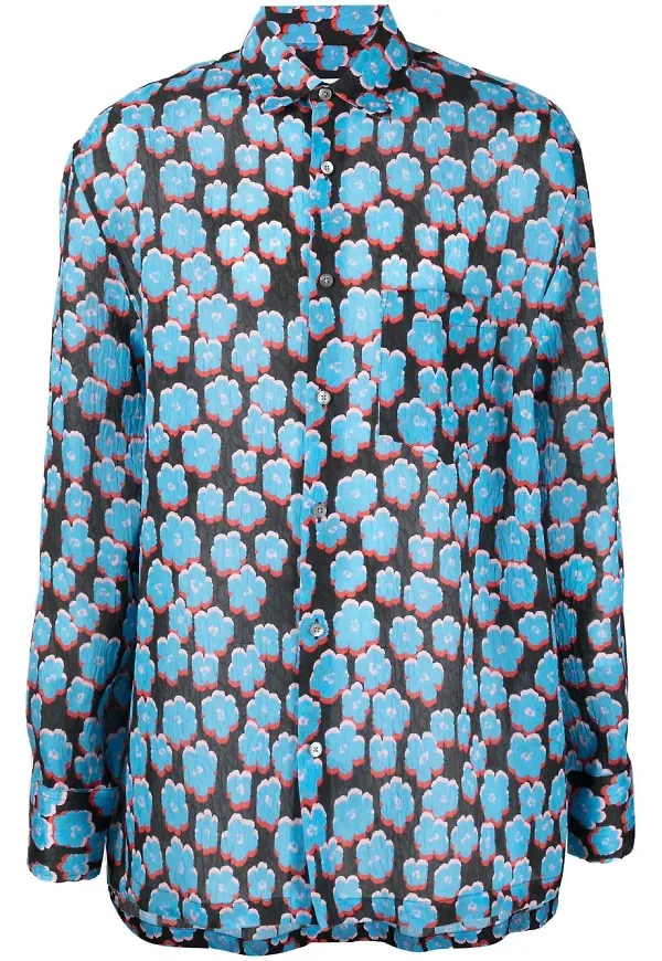Lanvin blommig skjorta - Svart